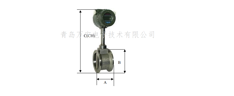 法蘭卡裝渦街流量計安裝尺寸(圖1)